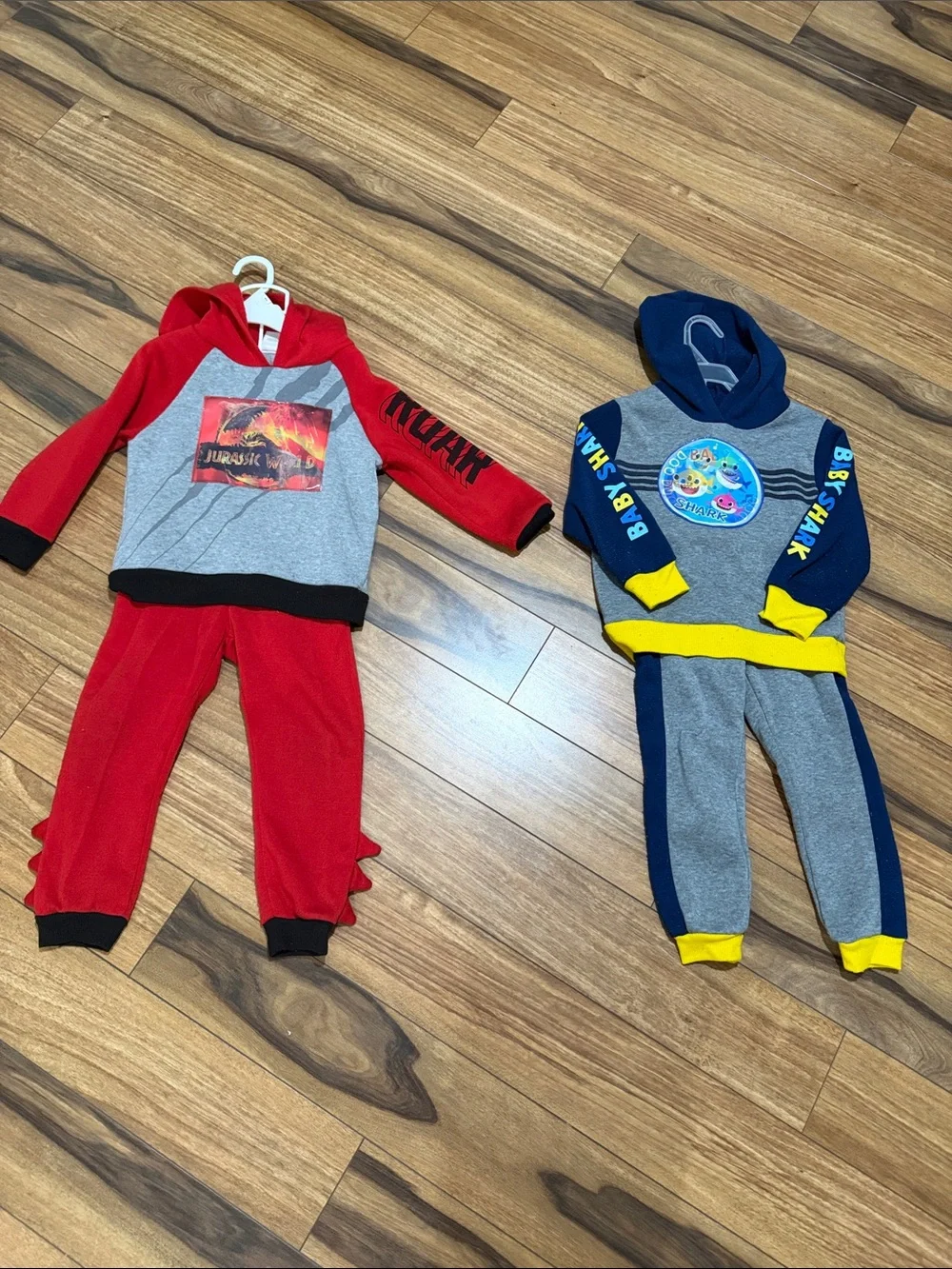 2 size 4T boys jogger sets Jurassic Park & Baby Shark themed